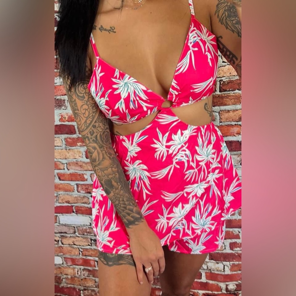 Tropical Cut Out Romper